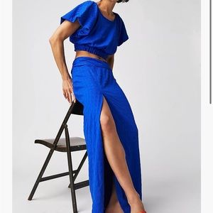 Free People Vibrant Blue Maxi Dress Set